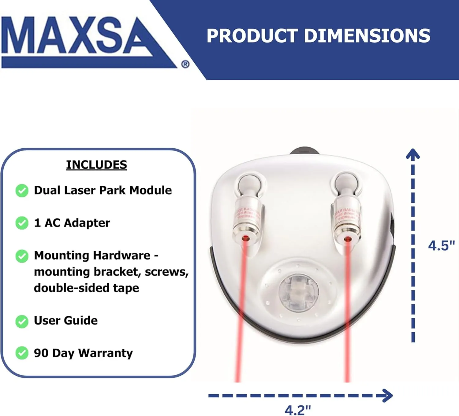 Maxsa 37312 Park Right Dual Laser Parking Guide, Silver
