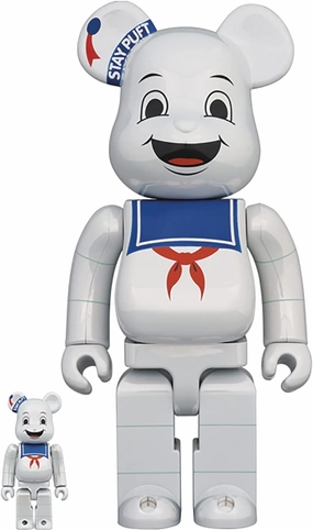 Medicom - Stay Puft Marshmallow Man White Chrome 100% & 400% BEA 2Pk