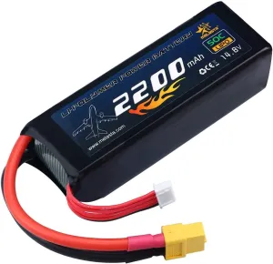 melasta 4S 14.8V LiPo Battery 2200mAh 50C RC Lipo Battery Compatible with XT60 Plug for RC Airplane Helicopter Quadcopter Vehicle Boat