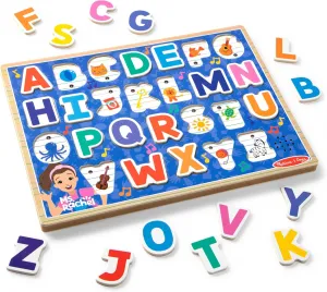 Melissa & Doug® Ms. Rachel™ Wooden Phonics Alphabet Sound Puzzle with Light-Activated Sound Effects, 24-Piece Toddler Toys for Boys and Girls Ages 2  Years