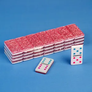 Mexican Train Dominos Set Acrylic Dominos Set (Double 6 Pink)