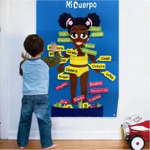 Mi Cuerpo Felt Board | Spanish Body Parts Educational Toy for Toddlers | Fun & Interactive Preschool Learning Tool (Girl)