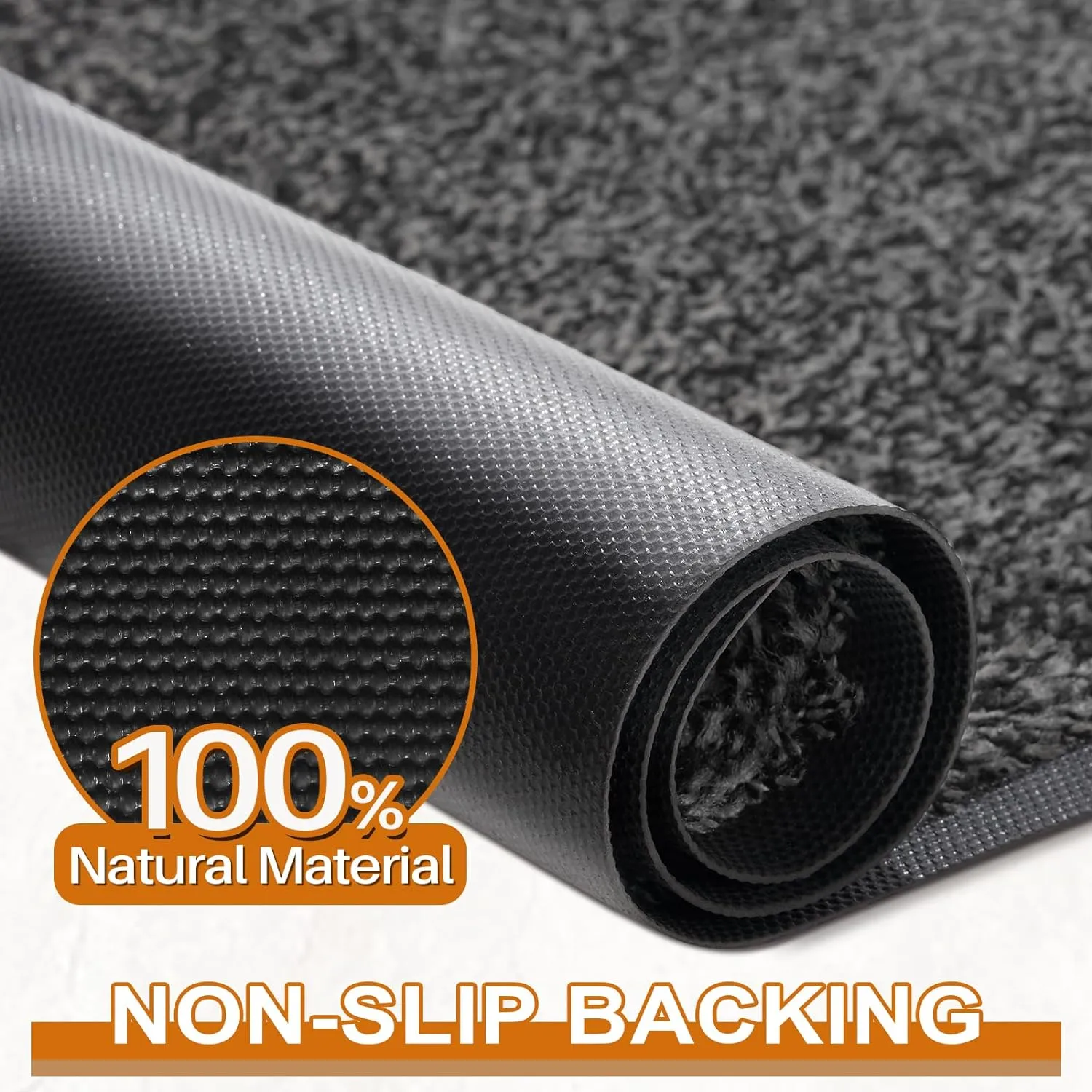 Mibao Front Door Mat, Dirt Trapper Welcome Mat for Outdoor Indoor, Non-Slip Waterproof Doormat, Durable Machine Washable Low Profile Entry Rug for Back Door Outside Patio Porch, 36" x 24", Grey