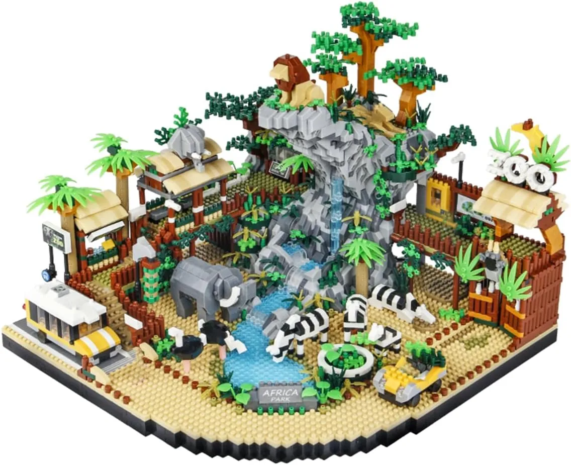 Micro Mini Blocks Desert Zoo Building Blocks,Animal Park Building Blocks Sets, Gifts for Adults and Kids （4800 PCS）