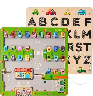 MiDeer Magnetic Alphabet Maze, 2 in 1 Double Sided Alphabet Tracing Board Magnetic Maze for Kids, Montessori Educational Toys, Toddlers Fine Motor Skills Sensory Toy for Kid Ages 3-5