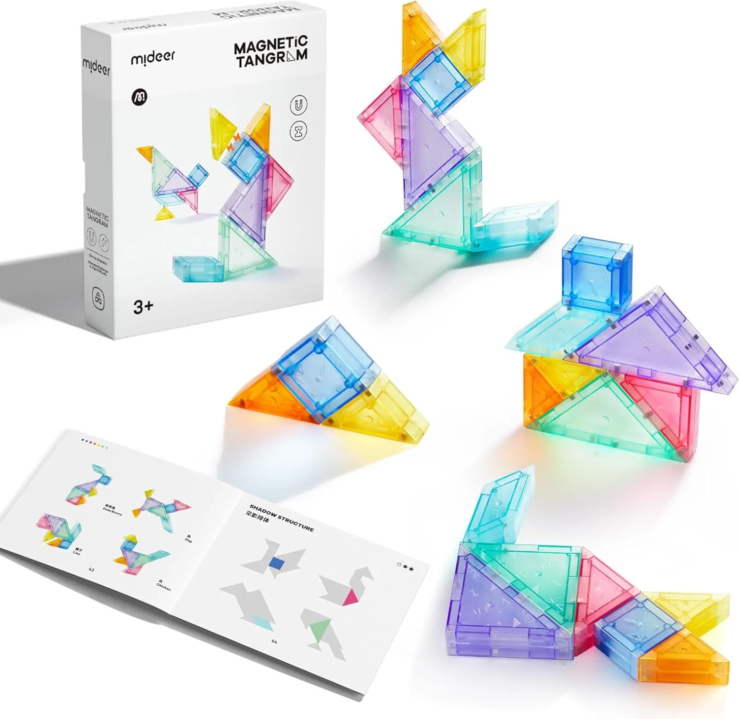 MiDeer Magnetic Tangram Travel Puzzle With Magnetic Pattern Blocks for Ages 4-9 for Brain Development
