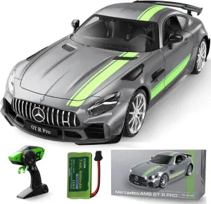 MIEBELY Remote Control Car, Mercedes Benz 1/16 Scale Official Authorized GT R Pro Rc Cars 7.4V 500mAh Rechargeable Battery 2.4Ghz Rc Drift Cars W/LED Toy Car Birthday Gift for Boys Kids Adults Age 6 