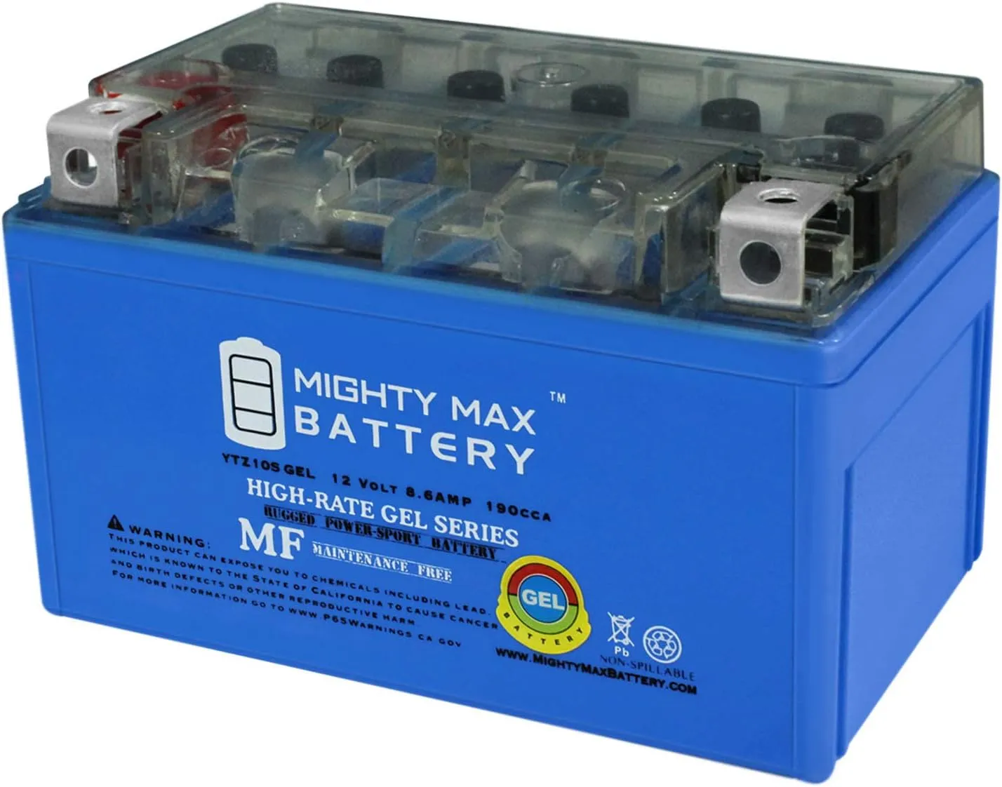 Mighty Max Battery 12V 8.6AH 190CCA GEL Replacement Battery Compatible with Moose Racing CTZ10S