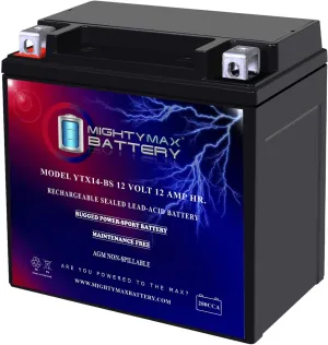 Mighty Max Battery YTX14-BS Replacement Battery Compatible with Moose Racing 2113-0237