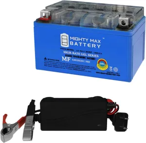 Mighty Max Battery YTX7A-BS GEL Replacement Battery for Moose Racing MTX7A-BS   12V 1A Charger