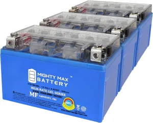 Mighty Max Battery YTZ10SGEL 12V 8.6AH GEL Replacement Battery compatible with Moose Racing 2113-0831 - 3 Pack