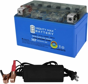 Mighty Max Battery YTZ10S GEL Replacement Battery Compatible with Moose Racing CTZ10S   12V 2Amp Charger