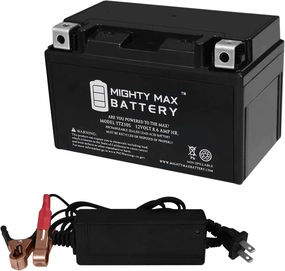 Mighty Max Battery YTZ10S Replacement Battery Compatible with Moose Racing CTZ10S   12V 2Amp Charger