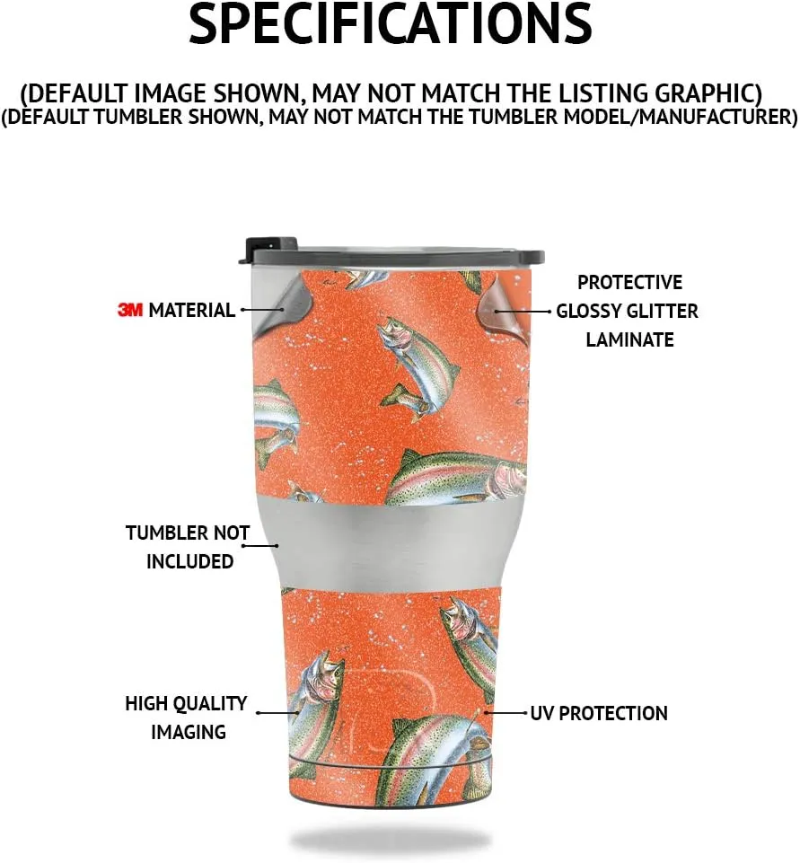 MightySkins Glossy Glitter Skin for Hydro Flask 32 oz. Wide Mouth - Fish Puzzle | Protective, Durable High-Gloss Glitter Finish | Easy to Apply, Remove, and Change Styles | Made in The USA