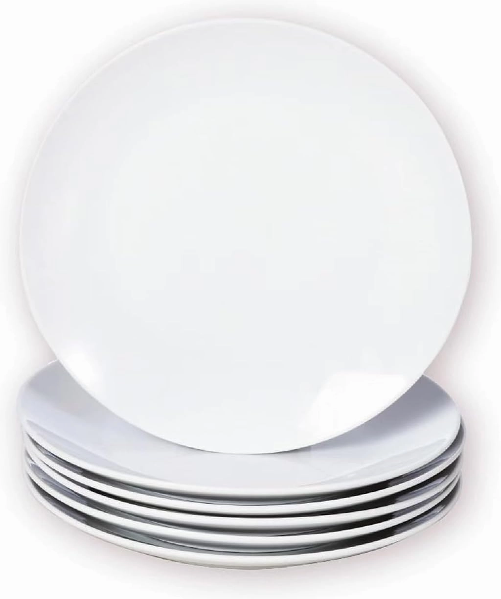 Miicol Small Dessert Plates Set of 6, Ceramic White Appetizer Plates 6 Inch, Mini Porcelain Serving Plate for Cake, Bread, Salad, Snack