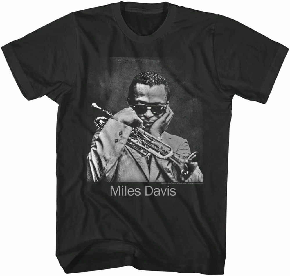 Miles Davis Tshirt Portrait Adult Natural Short Sleeve Iconic Jazz Music Vintage Style Graphic T Shirt Tees