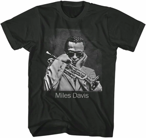 Miles Davis Tshirt Portrait Adult Natural Short Sleeve Iconic Jazz Music Vintage Style Graphic T Shirt Tees
