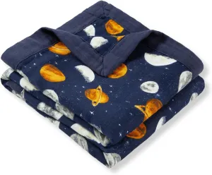 Milkbarn Muslin Baby Blankets for Girls & Boys, Toddler Quilt Blanket, Newborn Nursery Crib Blanket for Bedding, Shower & Registry Gift, Planets