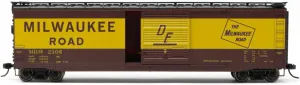 Milwaukee Road Box Car with Sliding Door Running Number 2104 HO Scale Train Rolling Stock HR6584B
