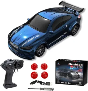 Mini Desktop RC Drift Car, 1/64 Scale 2.4Ghz High Speed Drift 4WD Remote Control Four Wheel Drive Drifting Tire Racing Sport Car Hobby Gift for Adults
