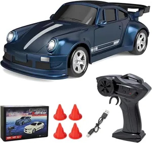 Mini Desktop RC Drift Car, 1:64 Scale 4WD High-Speed 2.4Ghz Remote Control Racing Sports Car with LED Lights for Adults Hobbyists