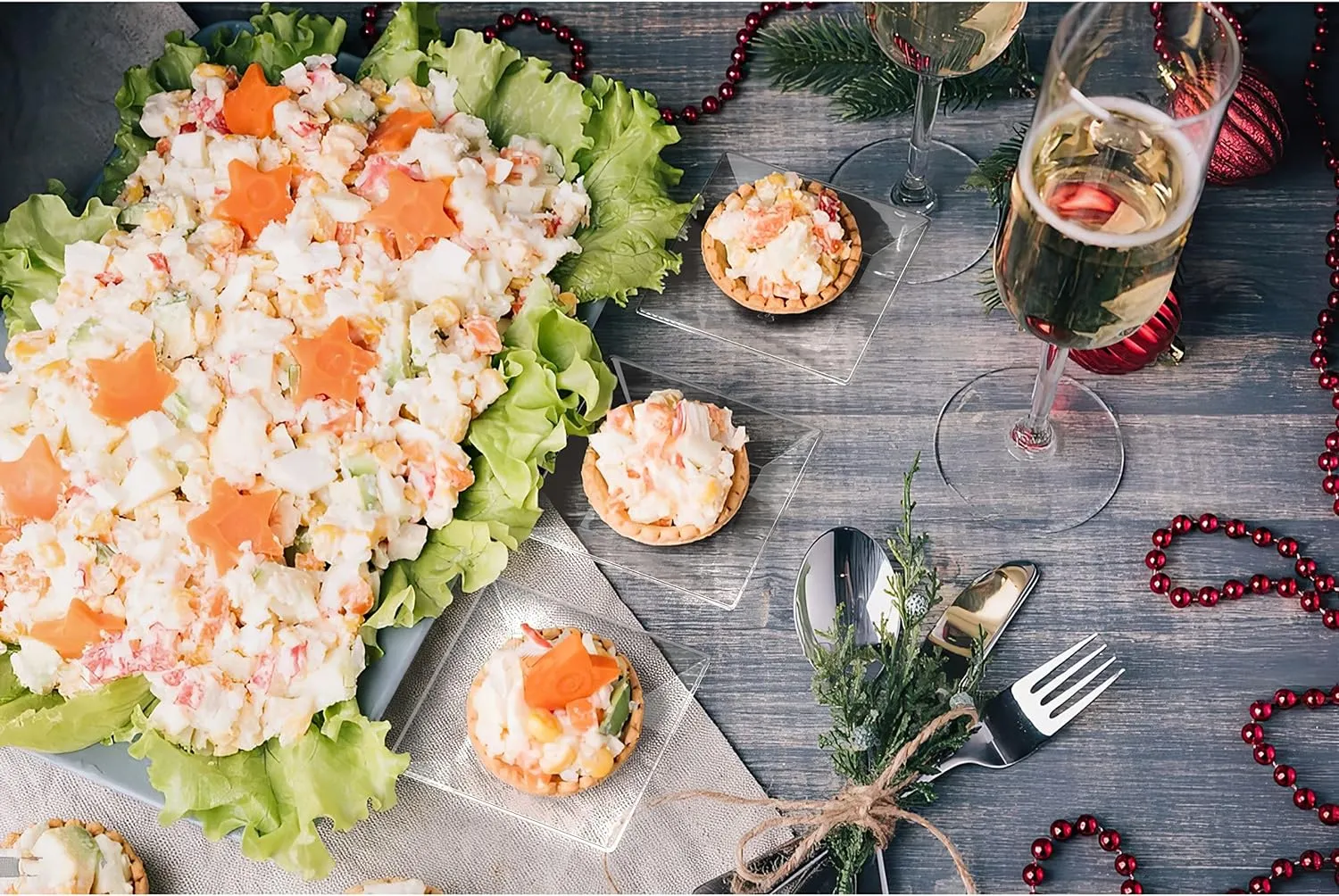 Mini Disposable Appetizer Plates - 100 Pack 2.95 In. x 2.95 in. Crystal Clear Plastic Dessert Plates - Elegant Design for Weddings, Birthdays, and Formal Parties - Stackable and Convenient - BPA Free