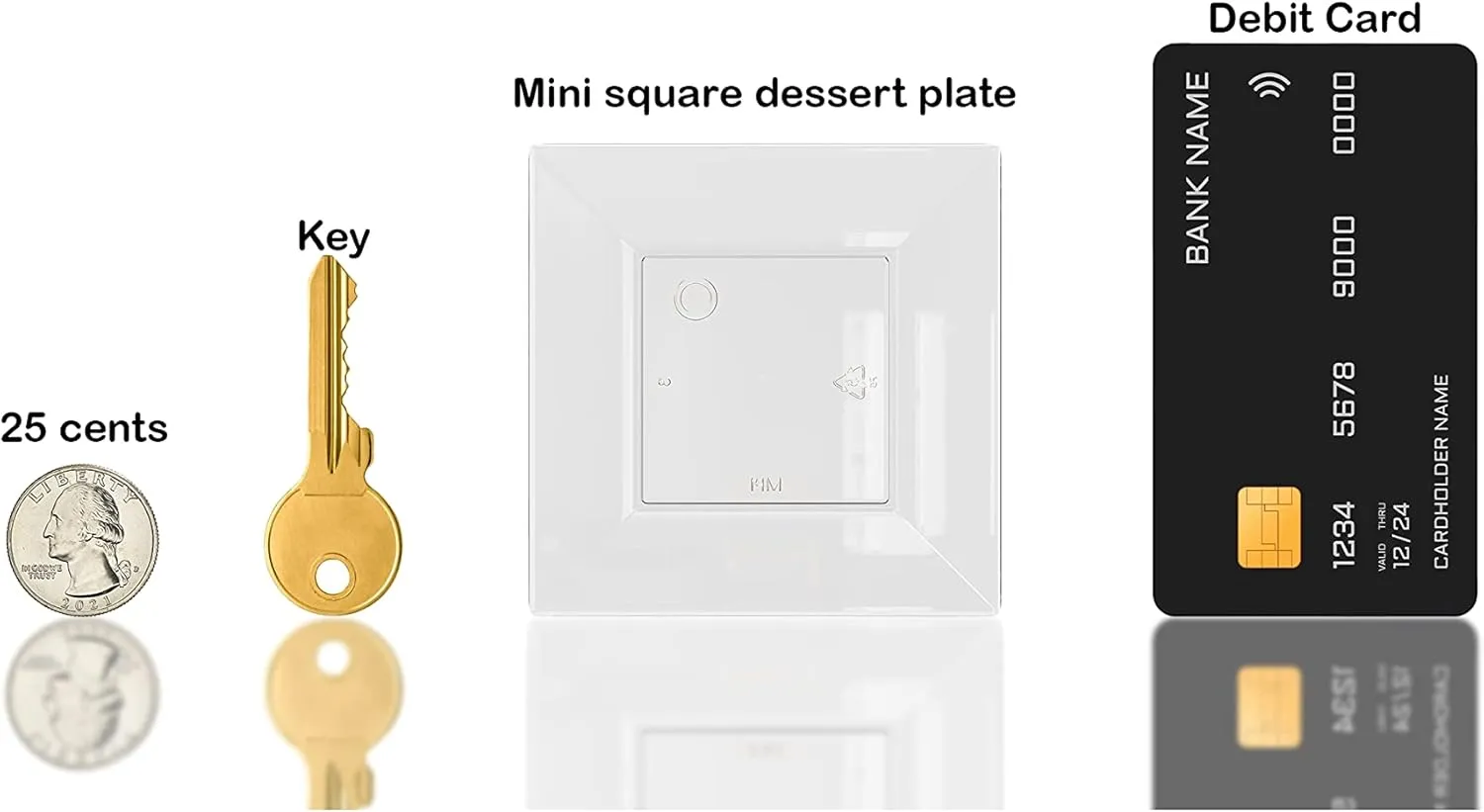 Mini Disposable Appetizer Plates - 100 Pack 2.95 In. x 2.95 in. Crystal Clear Plastic Dessert Plates - Elegant Design for Weddings, Birthdays, and Formal Parties - Stackable and Convenient - BPA Free