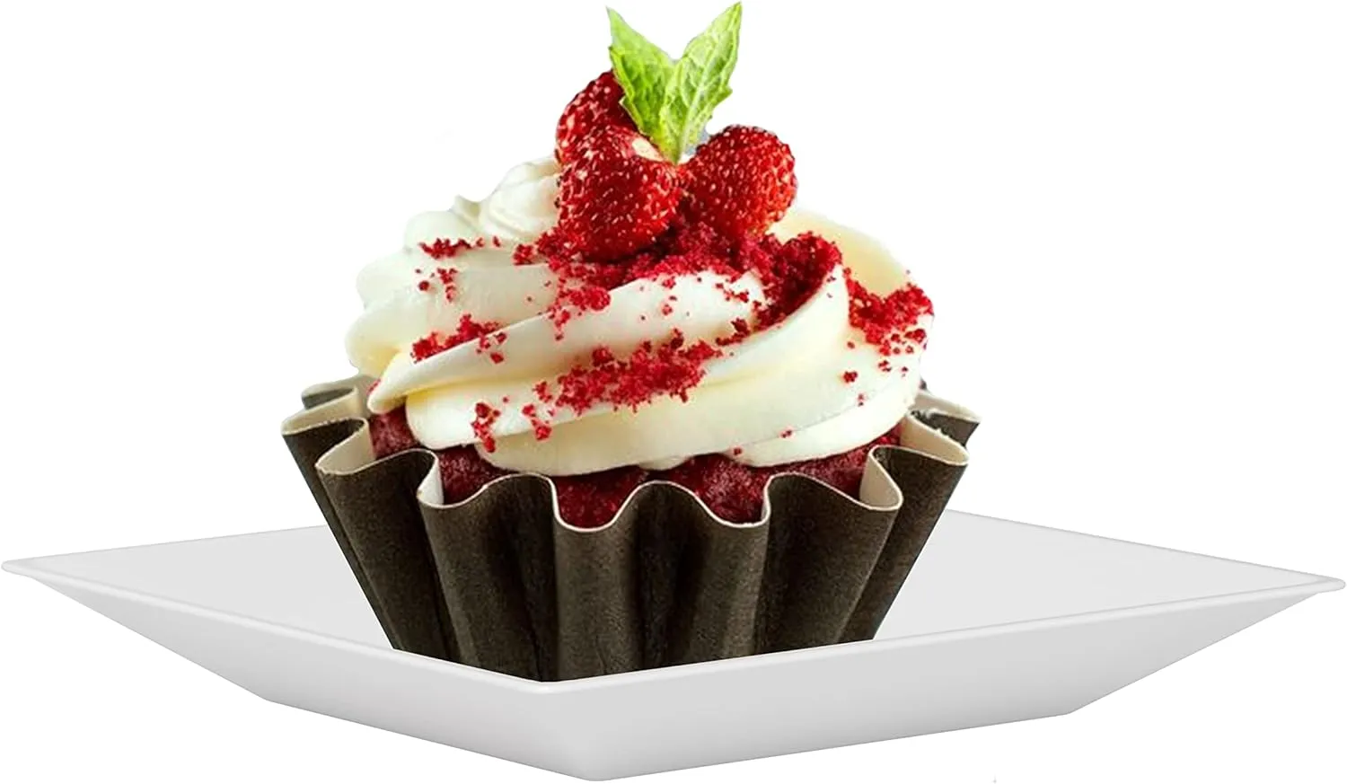 Mini Disposable Appetizer Plates - 100 Pack 2.95 In. x 2.95 in. White Plastic Dessert Plates - Elegant Design for Weddings, Birthdays, and Formal Parties - Stackable and Convenient - BPA Free