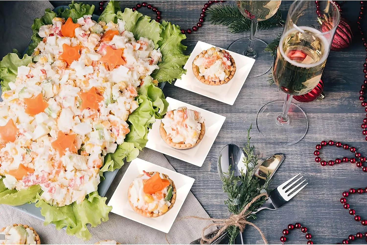 Mini Disposable Appetizer Plates - 100 Pack 2.95 In. x 2.95 in. White Plastic Dessert Plates - Elegant Design for Weddings, Birthdays, and Formal Parties - Stackable and Convenient - BPA Free