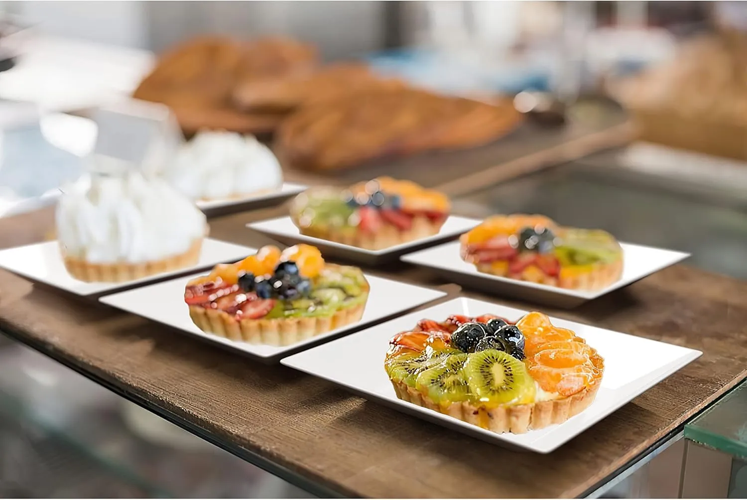 Mini Disposable Appetizer Plates - 100 Pack 2.95 In. x 2.95 in. White Plastic Dessert Plates - Elegant Design for Weddings, Birthdays, and Formal Parties - Stackable and Convenient - BPA Free