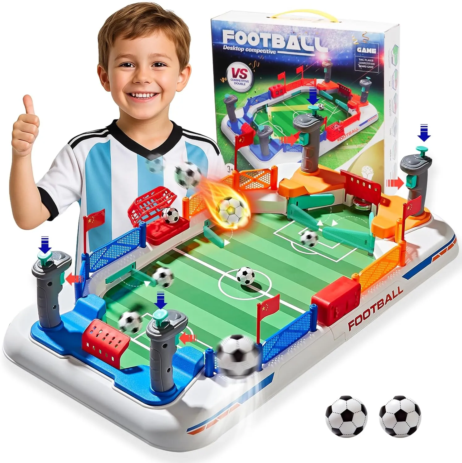Mini Foosball Table Soccer Game for Kids：Birthday Gift Toys for 3 4 5 6 7 8-12 Year Old Boys and Girls，Indoor Sports Soccer Toy Board Game ，Fun Ideal for Family Gatherings