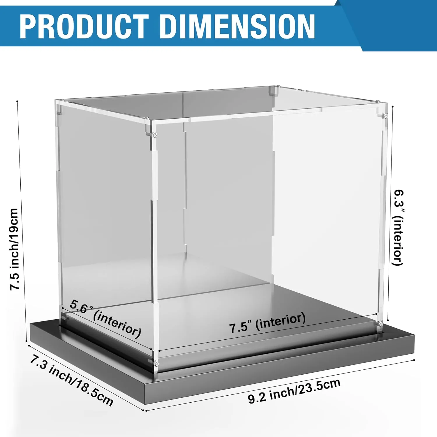 Mini Helmet Display Case Acrylic Clear Football Stand Holder with Mirror Back and Black Metal Grooved Base Stackable Mini Helmet Showcase for Souvenirs Collectibles