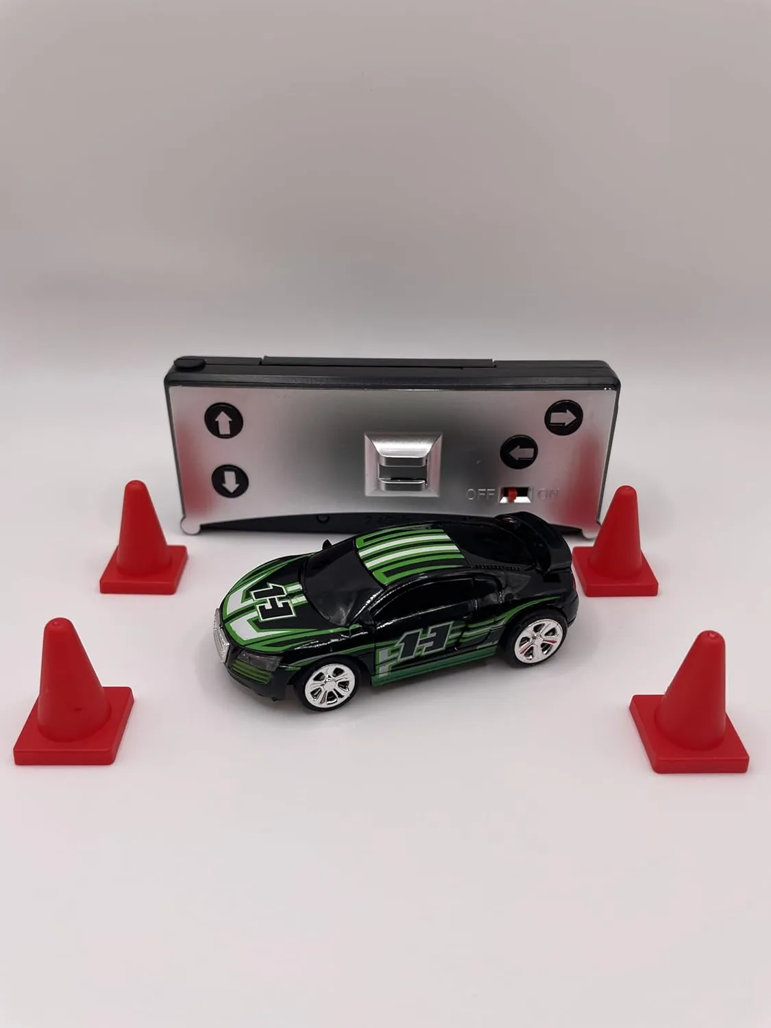 Mini RC 1:58 Scale Small Pocket Portable Micro Racing Car Can Miniature Coke Can Upgraded 2.4G Wireless Radio Remote & APP Control for Multi-Users (Qty. 1 = 1 Can) (Black-Green)