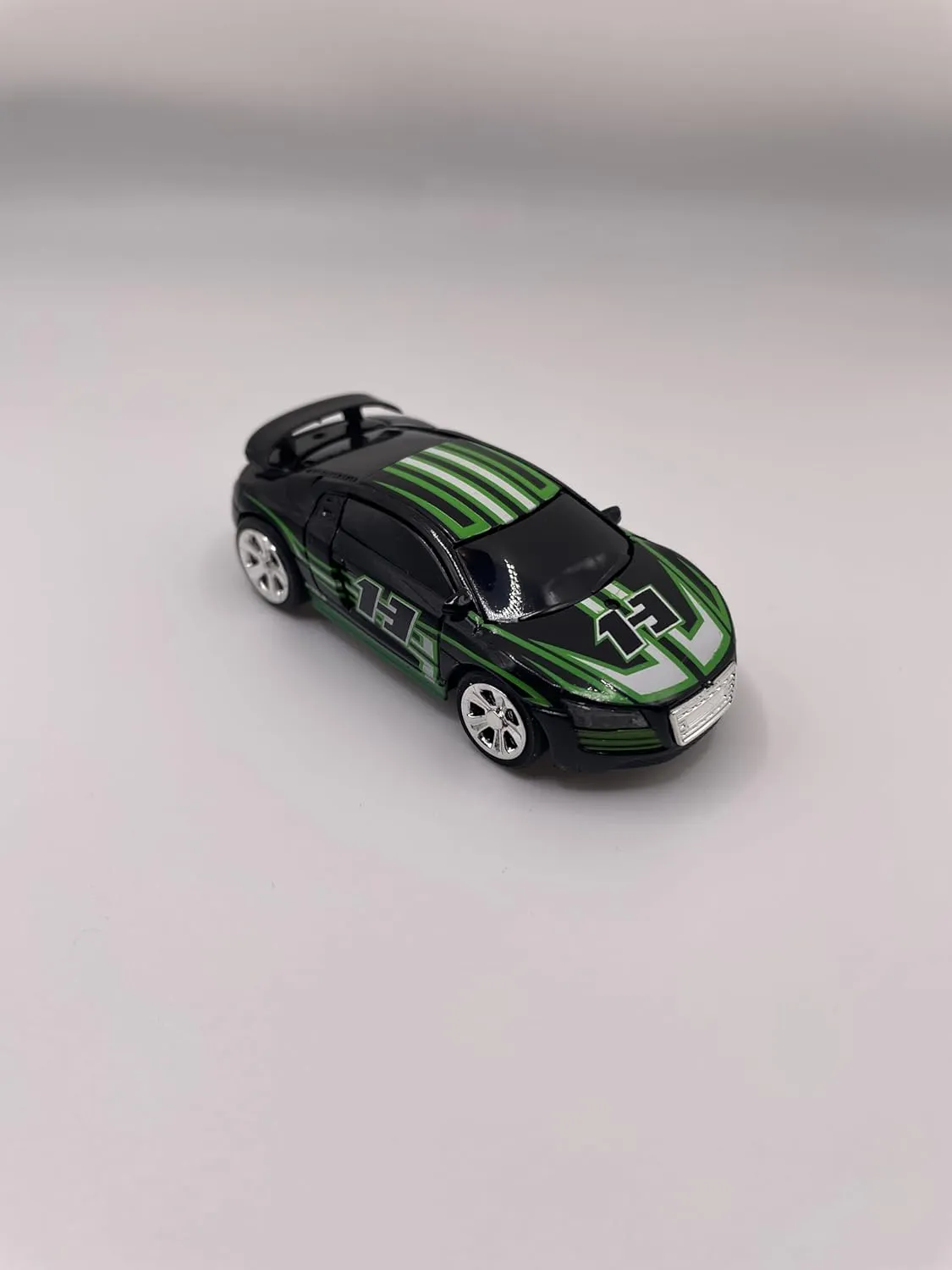 Mini RC 1:58 Scale Small Pocket Portable Micro Racing Car Can Miniature Coke Can Upgraded 2.4G Wireless Radio Remote & APP Control for Multi-Users (Qty. 1 = 1 Can) (Black-Green)