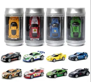 Mini RC 1:58 Scale Small Pocket Portable Micro Racing Car Can Miniature Coke Can Upgraded 2.4G Wireless Radio Remote Control for Multi-Users (Qty. 1 = 1 Can) (Red)