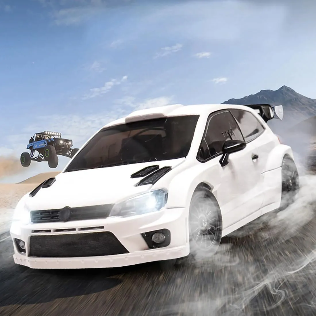 Mini RC Drift Car, 1/28 Scale 4WD 2.4GHz Full Proportional Remote Control Racing Car with LED Lights10KM/H Speed Hobby Gift for Adults Beginner (LD2801)