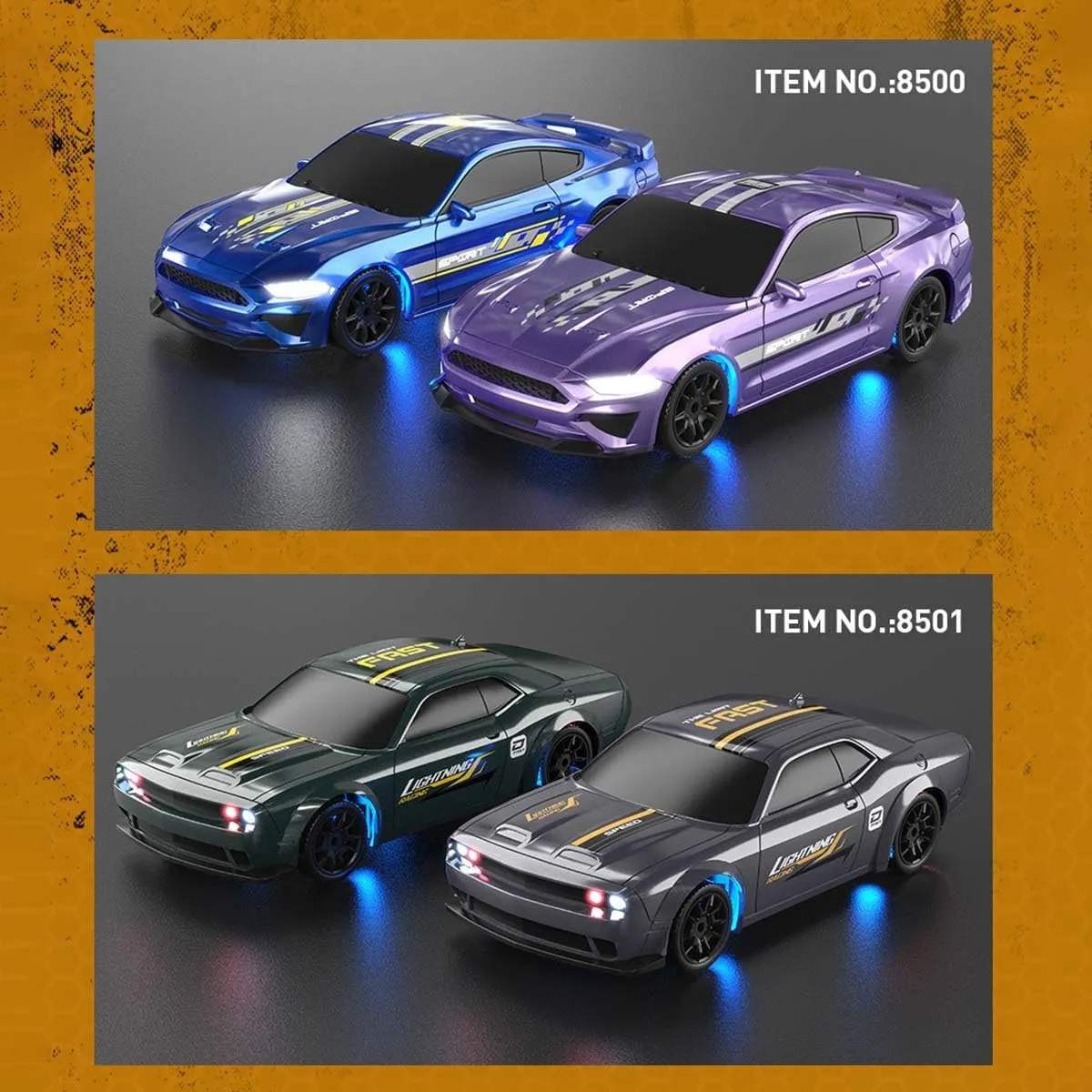 Mini RC Drift Racing Car with LED Lights, 1/43 Scale 15KM/H 4WD Full-Proportional Control | Ready-to-Race Indoor/Outdoor Drifting Car for Adults & Teens