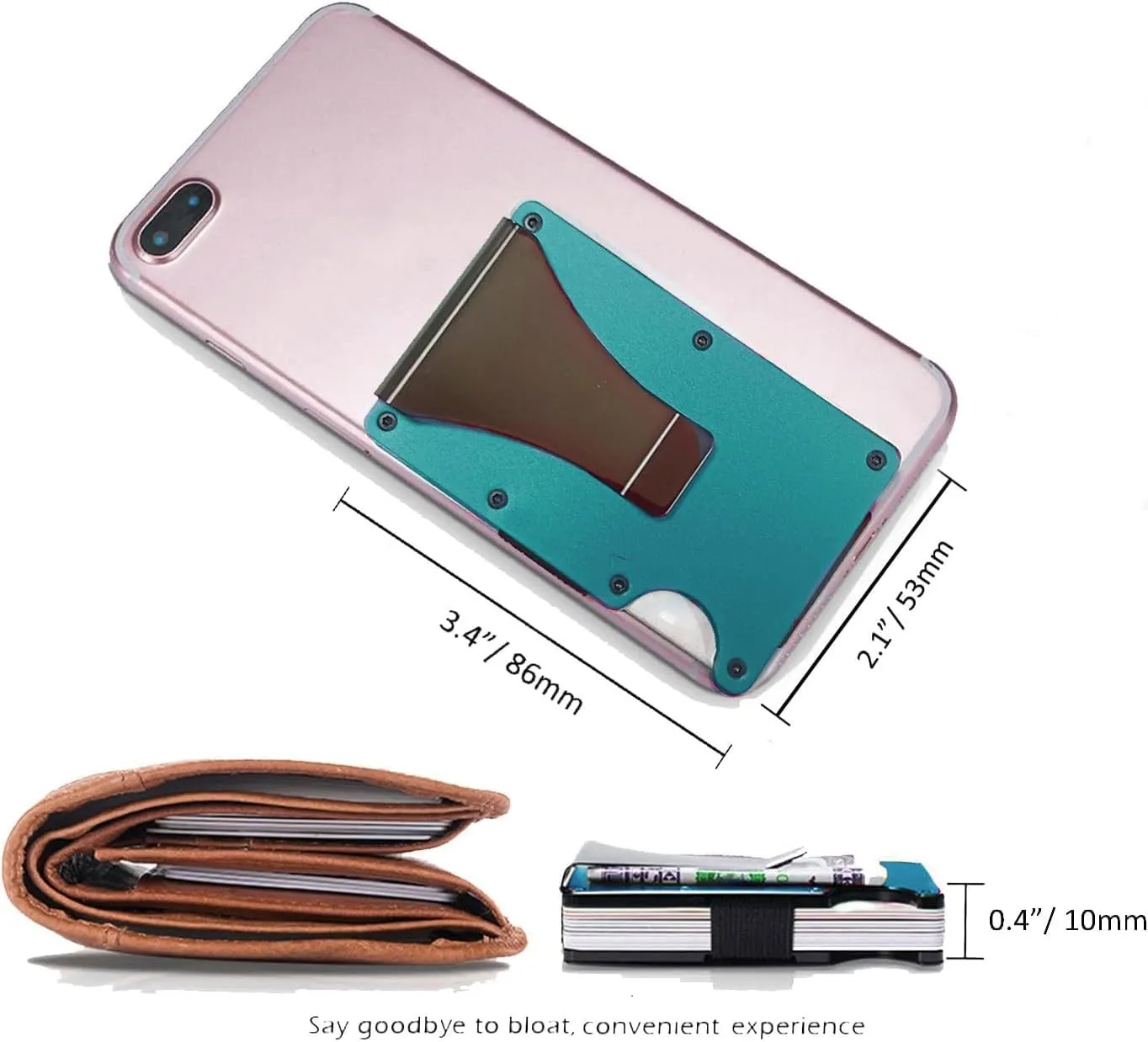 Minimalist Wallet for Men, Slim Aluminum Metal Pocket Wallet with Money Clip, Blocks RFID Scanners ID Card Holder(Dark Blue)