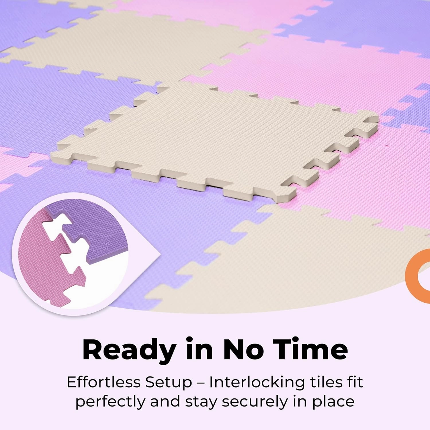 MioTetto Foam Floor Tiles for Kids - Non-Toxic Soft Comfortable Baby Play Mat, Thick Tummy Time Mat, Interlocking Foam Tiles for Development & Crawling, Soft Cushioned Play mat for Babies 6-12 Months