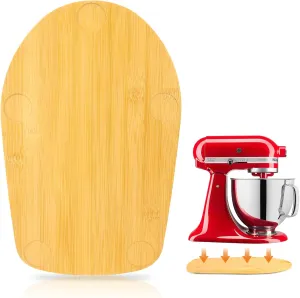 Mixer Slider for Kitchen Aid 4.5-5 Qt Tilt Head Stand Mixer, Bamboo Appliance Sliding Mat for Kitchenaid Artisan 4.5-5 Qt, Kitchen Countertop Accessories Mixer Moving Tray Attachments, With Foot Slots