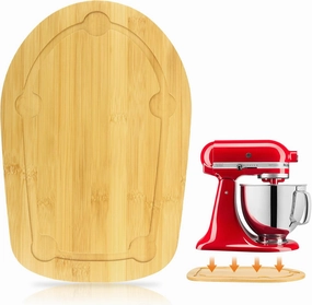 Mixer Slider for Kitchen Aid 4.5-5 Qt Tilt Head Stand Mixer, Bamboo Appliance Sliding Mat for Kitchenaid Artisan 4.5-5 Qt, Kitchen Countertop Accessories Moving Tray Attachments, With Foot Slots