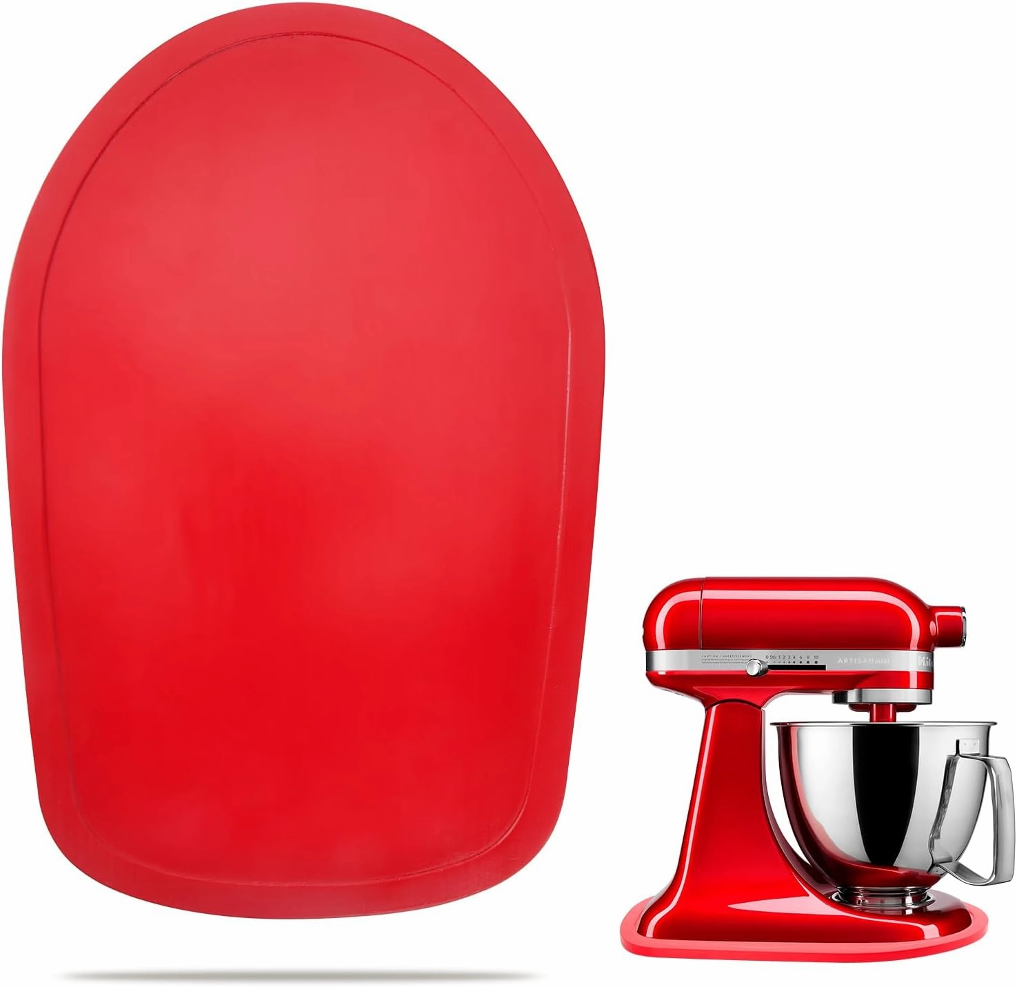 Mixer Slider Mat for Tilt Head Kitchen Aid 4.5-5 Qt Stand Mixer, Appliance sliding mat for kitchenaid Artisan 4.5-5 Qt, Countertop Storage Accessories Mixer Moving Tray Attachments (Red)