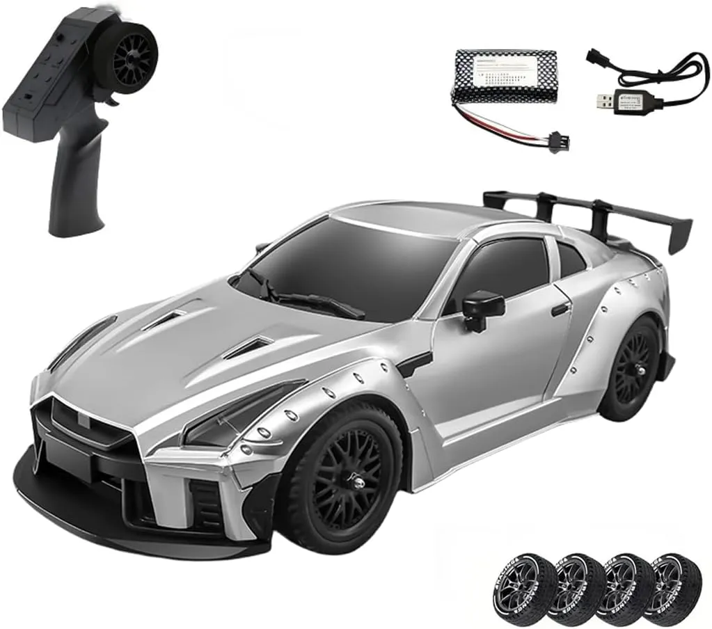 MN-268 1/16 Scale RC Drift Car, 2.4G Full-Proportional Control RWD RC Sport Car with Gyro & LED Light, RC Racing Toy for Hobbyists - RTR