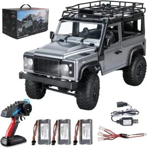 MN 99s RC Jeep, 1/12 2.4GHz RC Crawler RC Jeep Rock Crawler 4x4 RTR Crawler RC Truck with 3pcs 1200Mah Battery for Adults Kids 4WD Hobby RC Crawler RC Drift Car Gifts