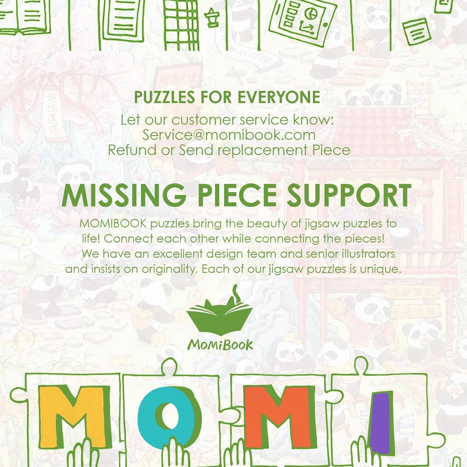 MOMIBOOK Puzzles for Adults 1000 Piece Jigsaw Puzzles of Comfortable Panda, Flocking Painting Image Chinese Difficult Challenging Hard Impossible Puzzle, Funny Toys & Games Christmas Birthday Gifts