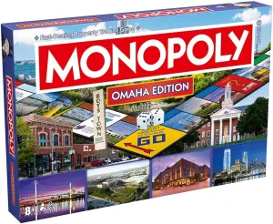 Monopoly Board Game Omaha NE Edition : 2-6 Players Family Board Games for Kids and Adults, Board Games for Kids 8 and up, for Kids and Adults, Ideal for Game Night