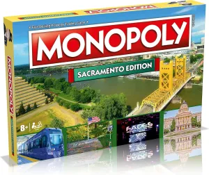 Monopoly Board Game - Sacramento Edition: 2-6 Players Family Board Games for Kids and Adults, Board Games for Kids 8 and up, for Kids and Adults, Ideal for Game Night