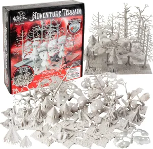 Monster Adventure Terrain 91Pc Paintable Forest Tree Set Fully Modular, Stackable 3D Tabletop World Builder-Use Alone or w Other Sets- Compatible w DND Dungeons Dragons, Pathfinder, RPG, Gift