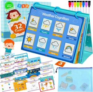 Montessori Toddler Busy Book - New 32 Themes Montessori Toys & Dry Erase Board for Toddlers - My Preschool Kindergarten Learning Activities - Quiet Activity Book for Kids Ages (Special Edition)