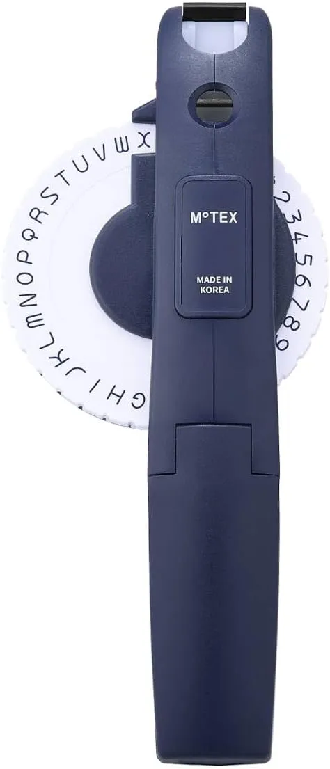 Motex Embossing Label Maker, Labeling Tool, Old School Label Maker, for Manual Label Embossing- E-404 (Dark Blue)